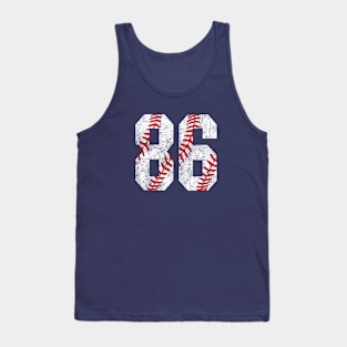 Vintage #86 Baseball Laces Baseball Mom Jersey Love Baseball Tank Top